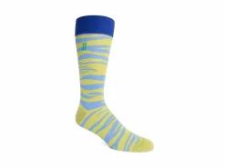 Fluevog Shoes Sargent Vog Socks | Zebra Pattern Sock Blue/Green Hot