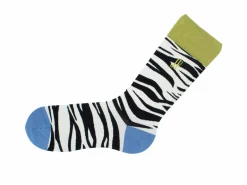 Fluevog Shoes Sargent Vog Socks | Zebra Pattern Sock Cream/Black Best Sale