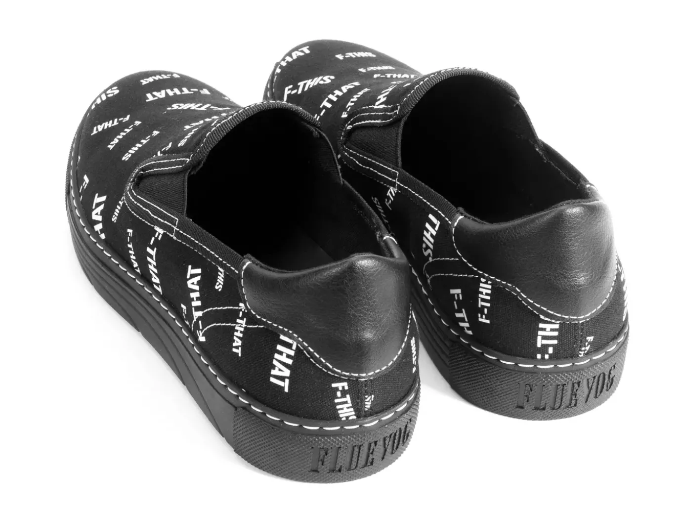 Fluevog Shoes Slalom | Vegan Slip-On Shoe Black & White Cheap