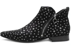 Fluevog Shoes Smith | Double Zip Ankle Boot Black Stars Discount