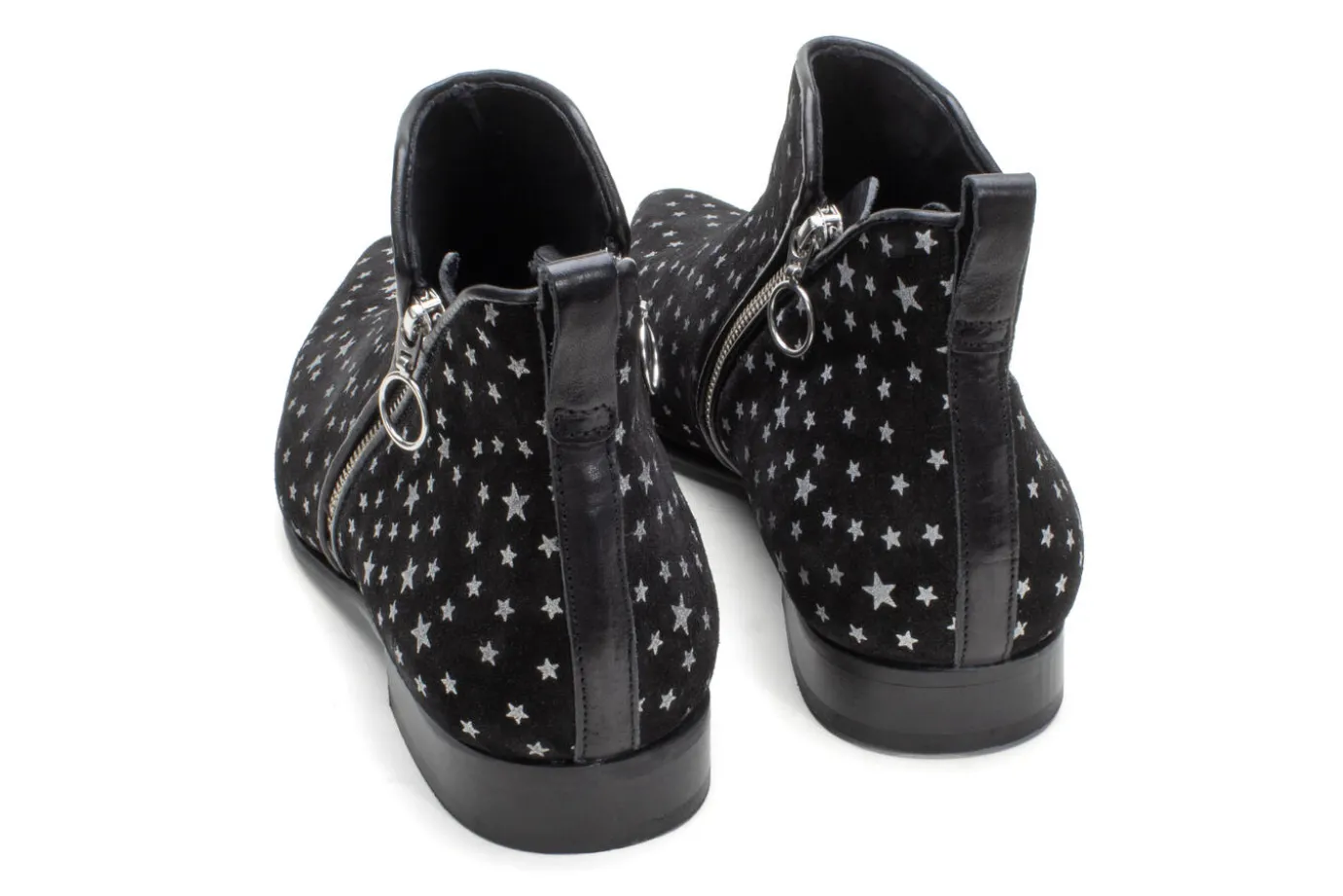 Fluevog Shoes Smith | Double Zip Ankle Boot Black Stars Discount