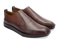 Fluevog Shoes Snazzy | Slip-On Leather Shoe Brown/Orange Flash Sale