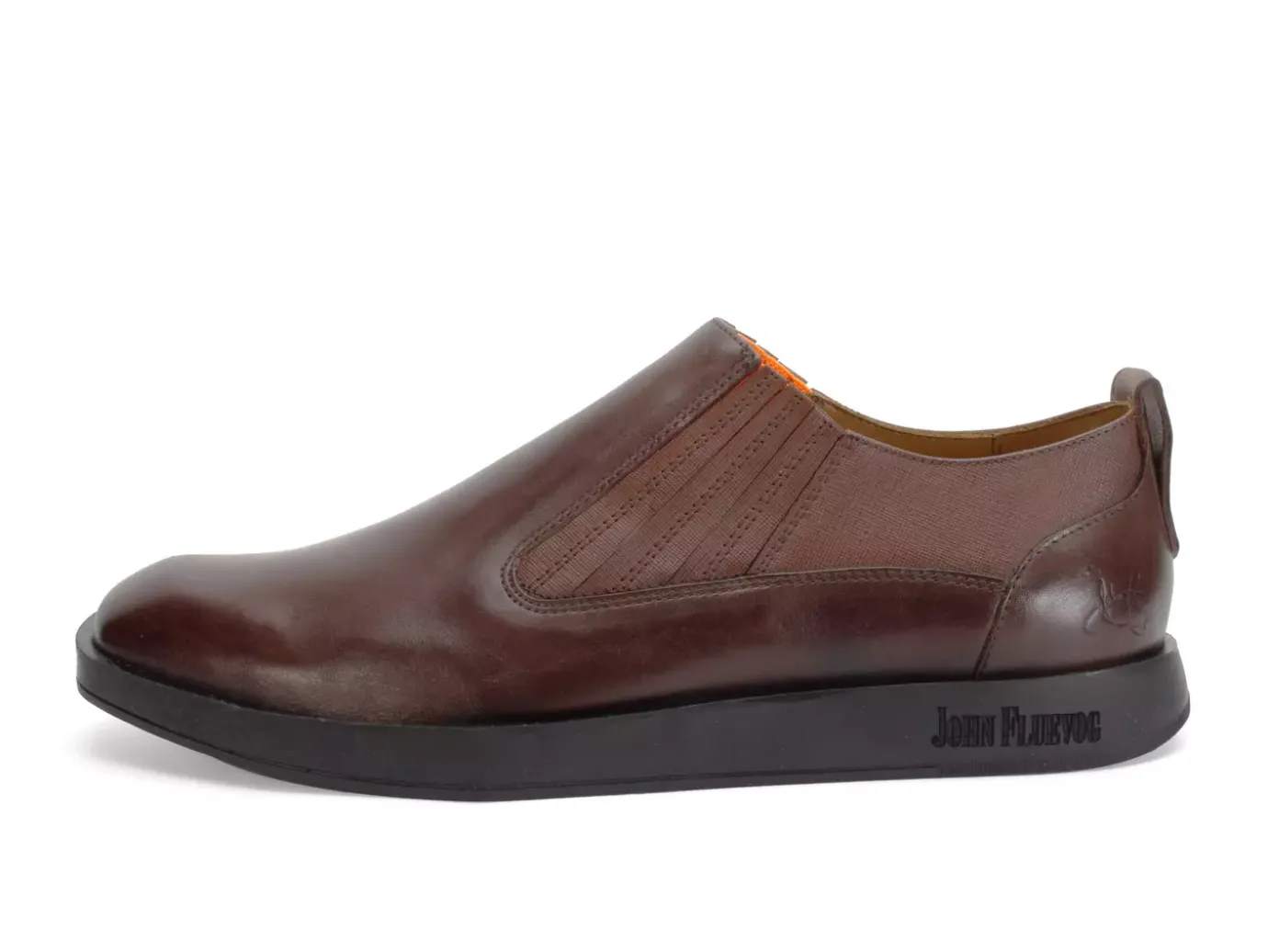 Fluevog Shoes Snazzy | Slip-On Leather Shoe Brown/Orange Flash Sale