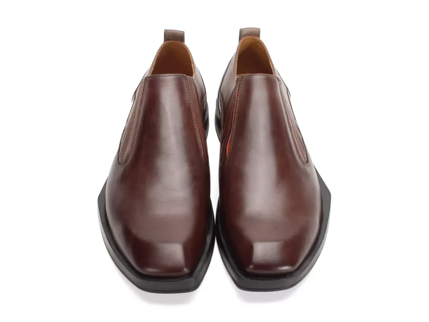 Fluevog Shoes Snazzy | Slip-On Leather Shoe Brown/Orange Flash Sale