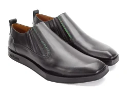 Fluevog Shoes Snazzy | Slip-On Leather Shoe Black/Green Fashion