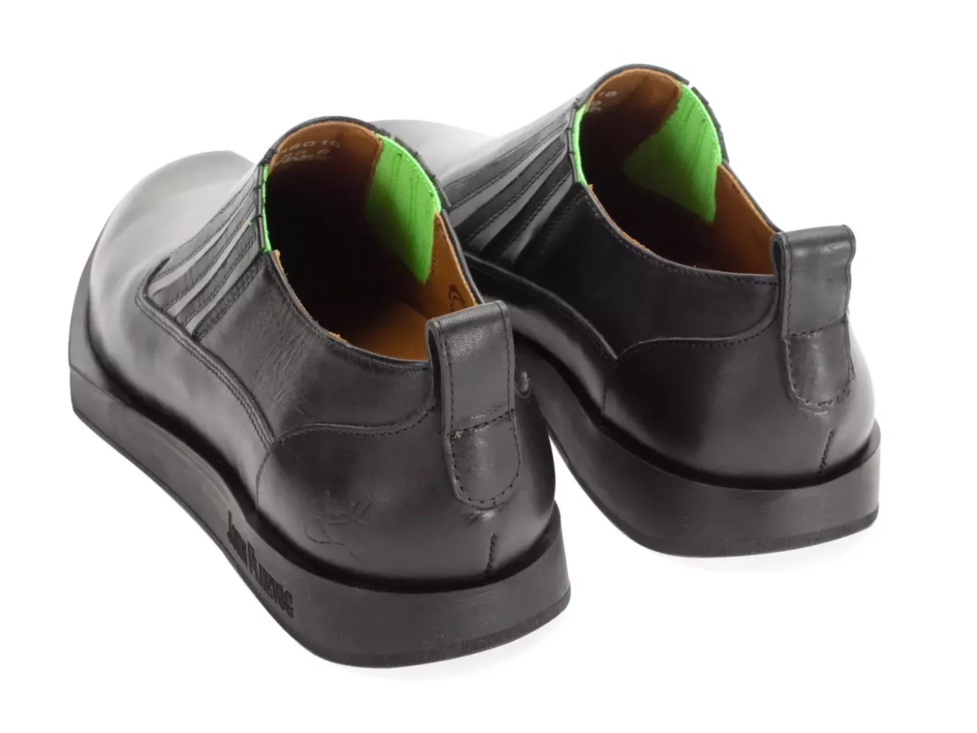 Fluevog Shoes Snazzy | Slip-On Leather Shoe Black/Green Fashion
