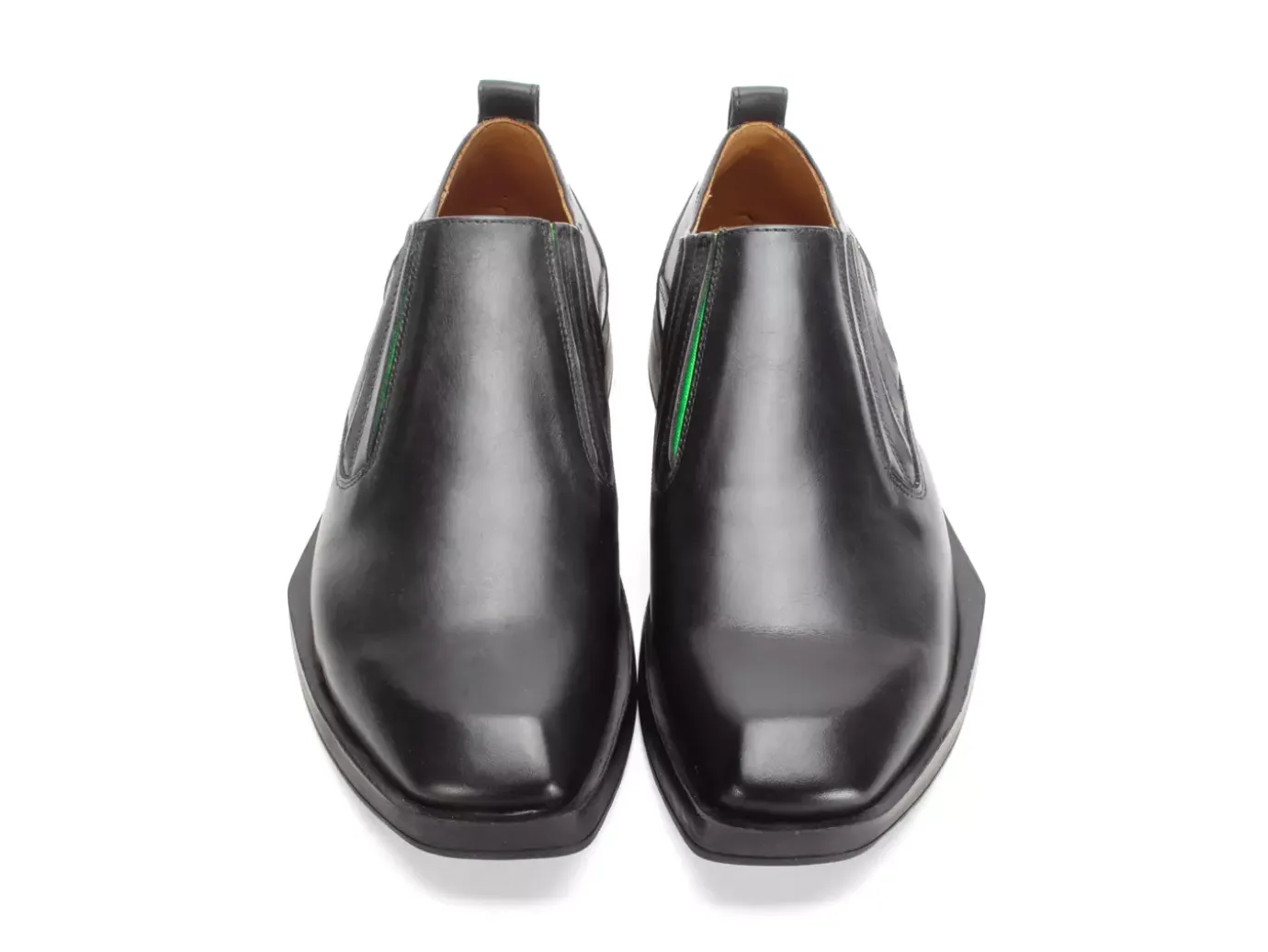 Fluevog Shoes Snazzy | Slip-On Leather Shoe Black/Green Fashion