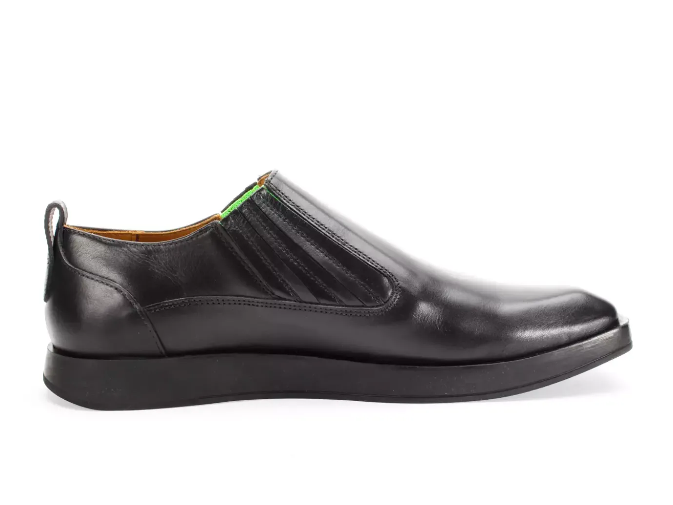 Fluevog Shoes Snazzy | Slip-On Leather Shoe Black/Green Discount