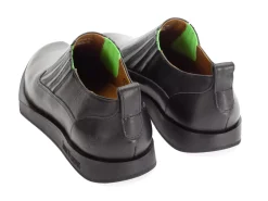 Fluevog Shoes Snazzy | Slip-On Leather Shoe Black/Green Discount