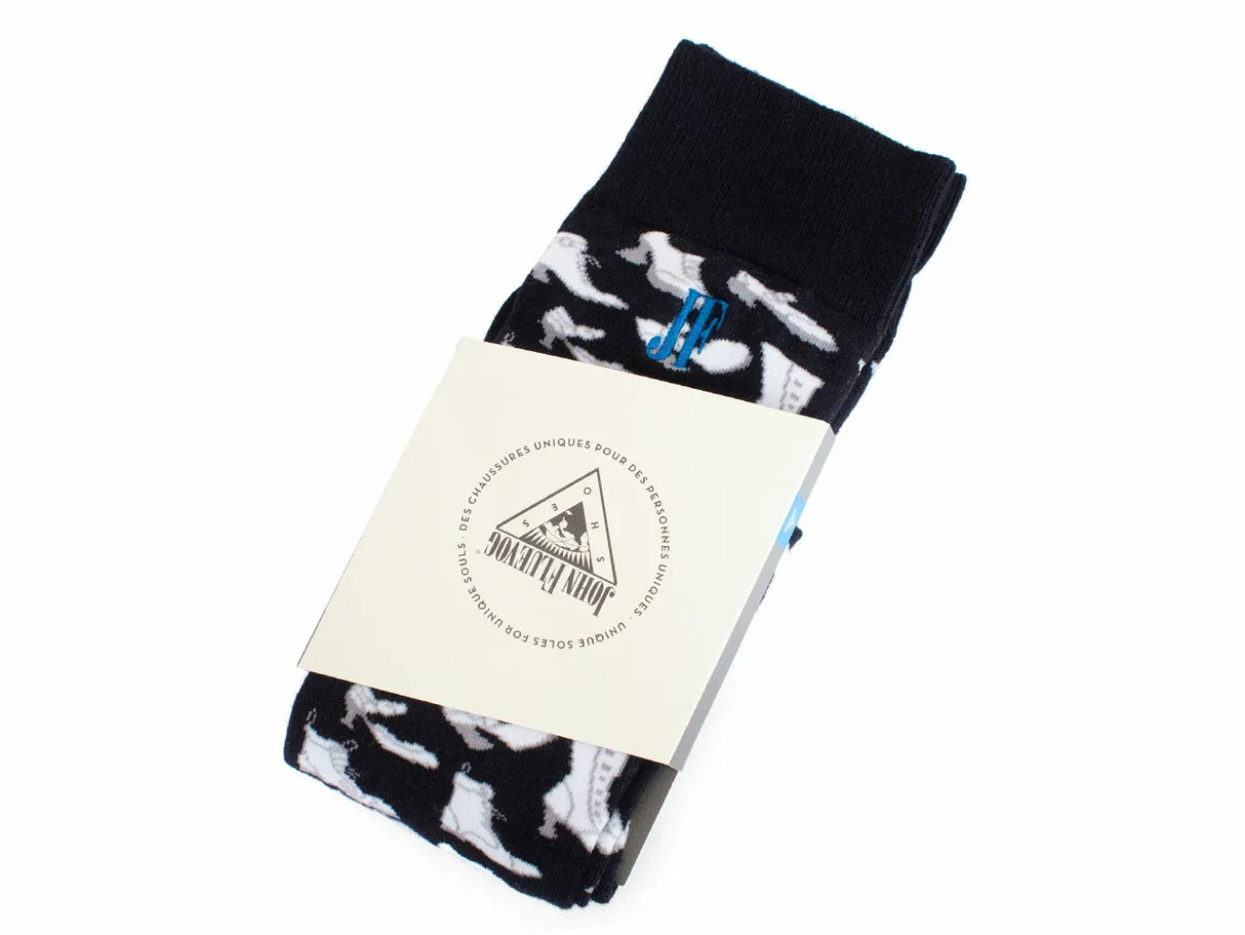 Fluevog Shoes Stanzi Vog Socks | Shoe Filled Sock Black/White Cheap