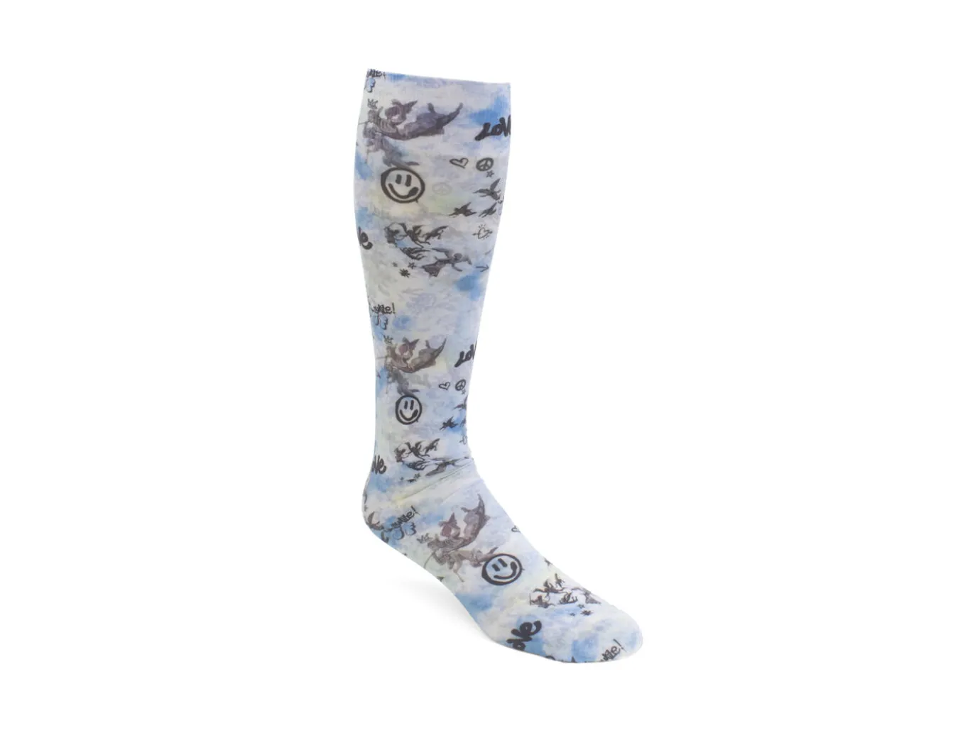Fluevog Shoes Stockings | Custom Print Stocking Blue Graffiti Flash Sale