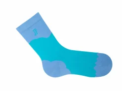 Fluevog Shoes Tobiko Vog Socks | Contrast Pattern Sock Turquoise/Blue New