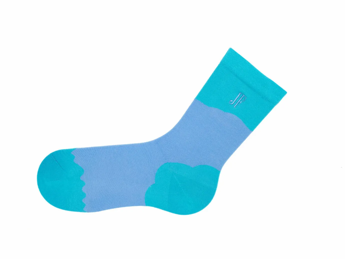 Fluevog Shoes Tobiko Vog Socks | Contrast Pattern Sock Turquoise/Blue New