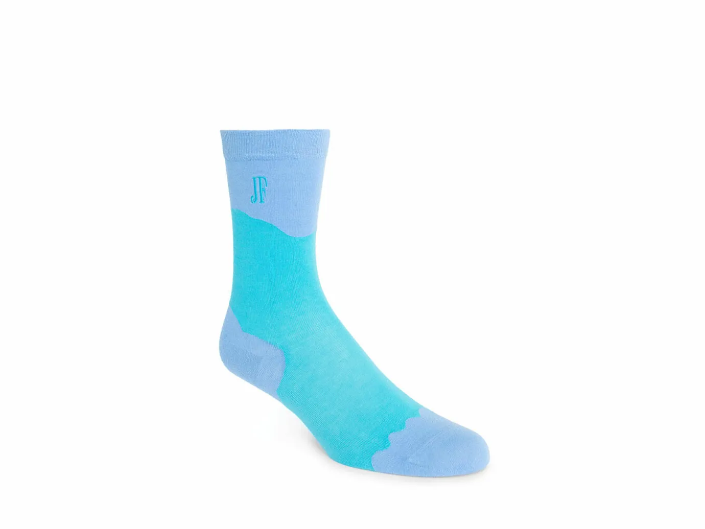 Fluevog Shoes Tobiko Vog Socks | Contrast Pattern Sock Turquoise/Blue Store