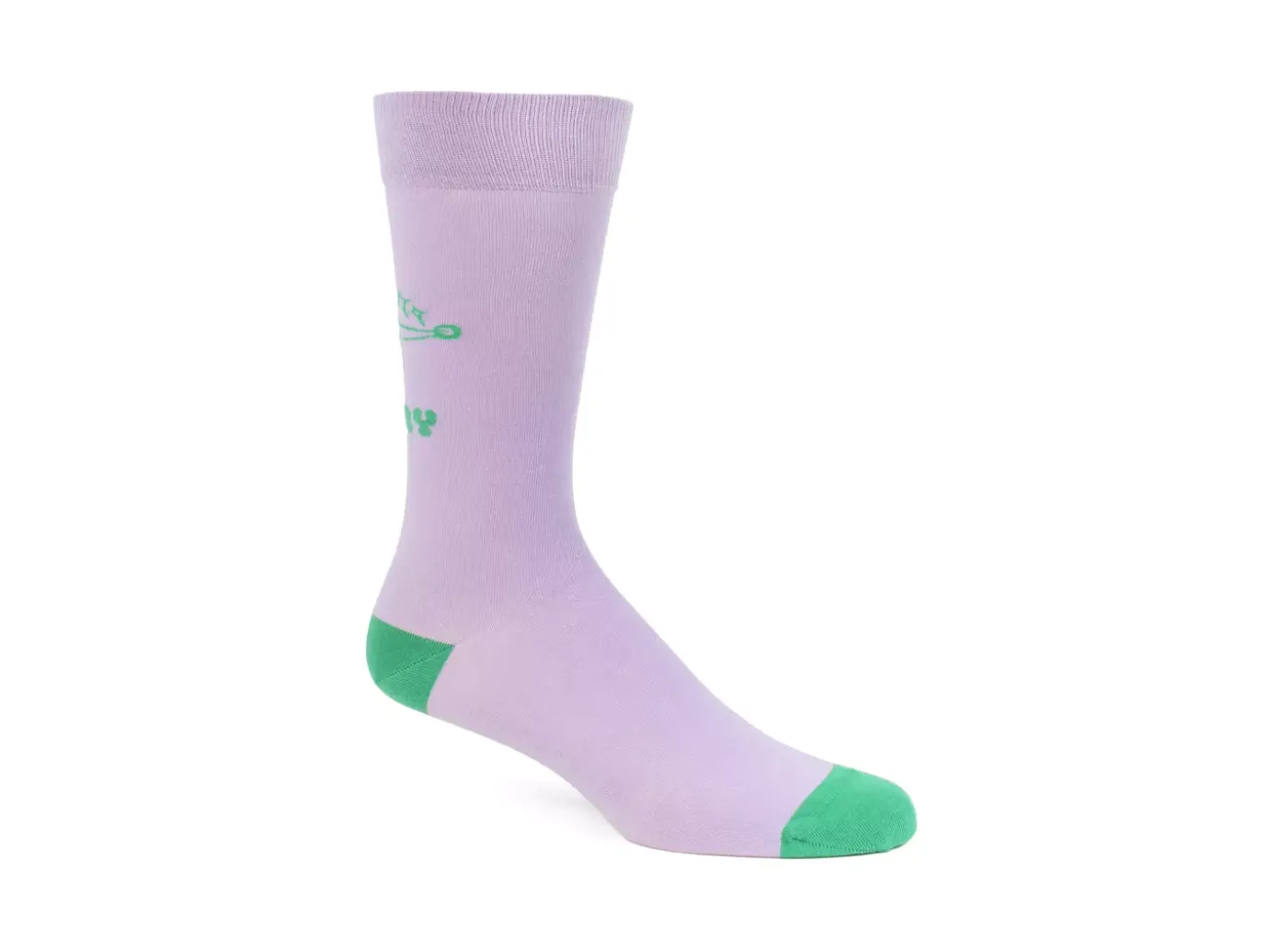 Fluevog Shoes Toph Vog Socks | Floral Freddy Sock Lavender/Teal Cheap