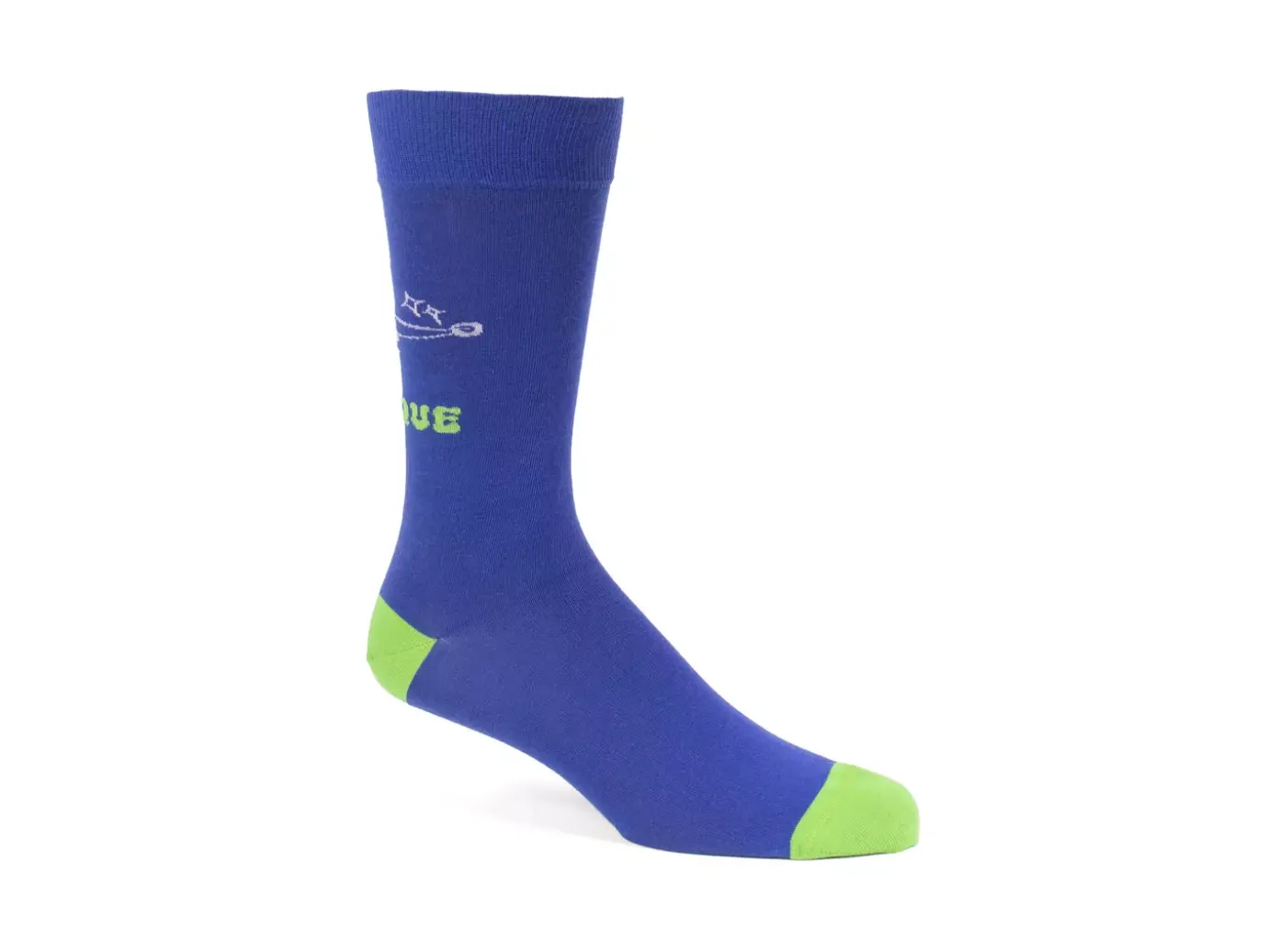 Fluevog Shoes Toph Vog Socks | Floral Freddy Sock Blue/Green Flash Sale