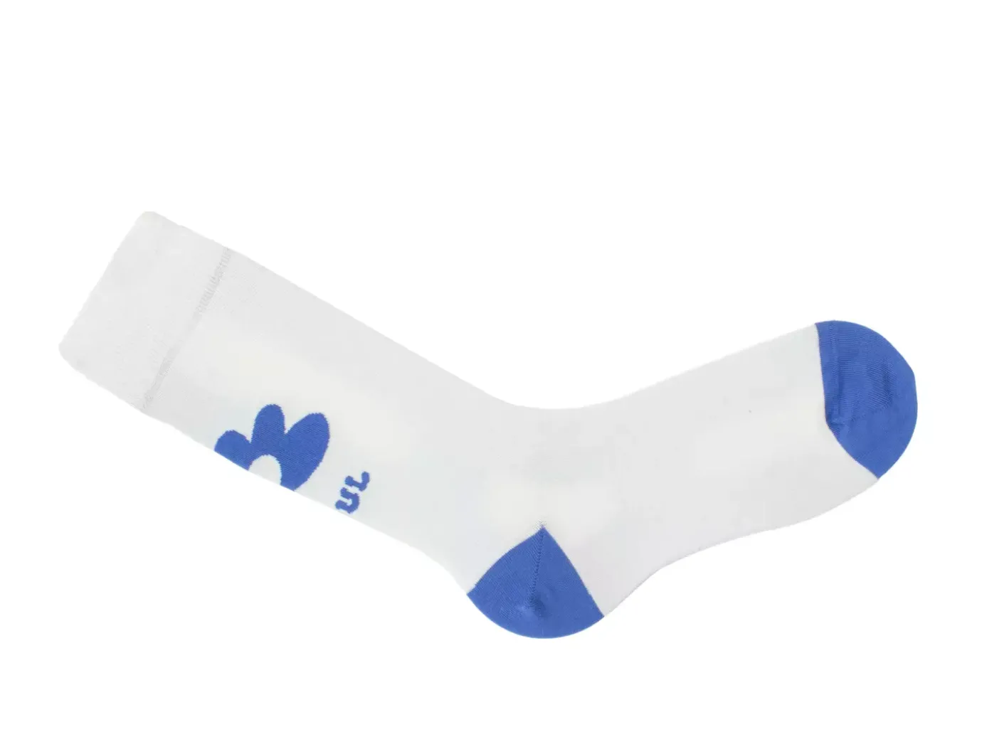 Fluevog Shoes Toph Vog Socks | Floral Freddy Sock Off White/Blue Cheap