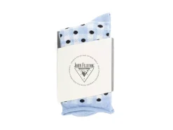 Fluevog Shoes Valentina Vog Socks | Gingham Polka Dot Sock Off White/Blue/Black Best