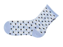 Fluevog Shoes Valentina Vog Socks | Gingham Polka Dot Sock Off White/Blue/Black Cheap