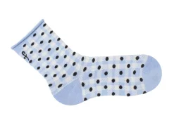 Fluevog Shoes Valentina Vog Socks | Gingham Polka Dot Sock Off White/Blue/Black Cheap