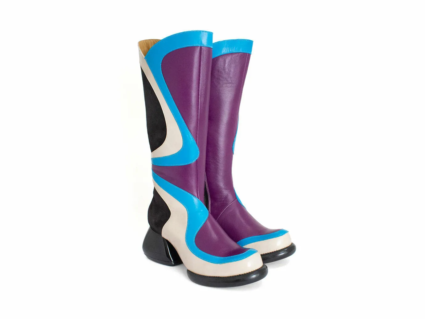 Fluevog Shoes Warhol | Multi Leather Boot Turquoise Multi Store