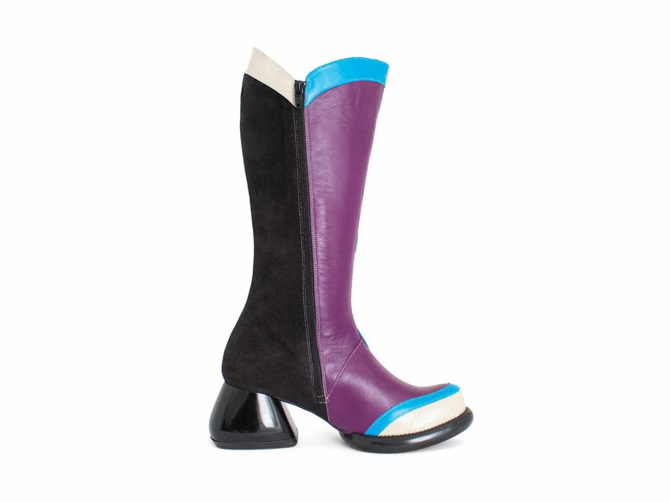 Fluevog Shoes Warhol | Multi Leather Boot Turquoise Multi Store