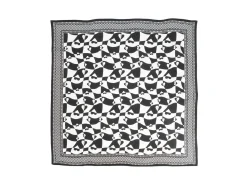 Fluevog Shoes Warped Hearts Scarf | Large Silk Scarf Black/White Online