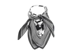 Fluevog Shoes Warped Hearts Scarf | Large Silk Scarf Black/White Online