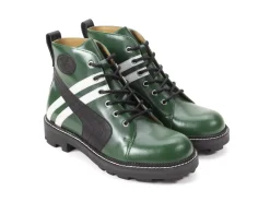 Fluevog Shoes Whitty | Retro Lace-Up Boot Green/Black New