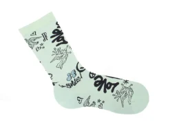 Fluevog Shoes Wolfie Vog Socks | Custom Graffiti Print Sock Green Fashion