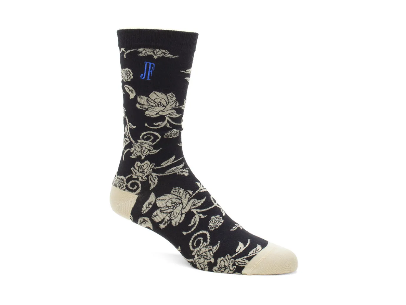 Fluevog Shoes Xay Xay Vog Socks | Custom Floral Sock Black Shop