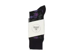 Fluevog Shoes Xay Xay Vog Socks | Custom Floral Sock Black/Purple Shop