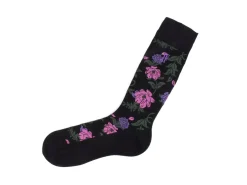 Fluevog Shoes Xay Xay Vog Socks | Custom Floral Sock Black/Purple Shop
